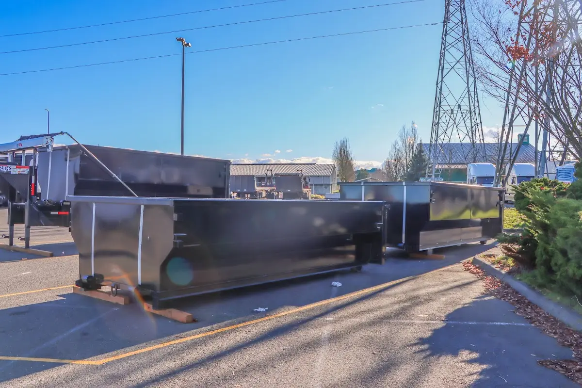 Roll-off dumpster ready for waste disposal at job site for Estate Cleanout Dumpster Rental in Florida Ridge